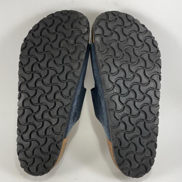 Birkenstock Arizona Sandals Womens Size 38 US Size 7-7.5 Blue Suede Slides - Picture 8 of 9